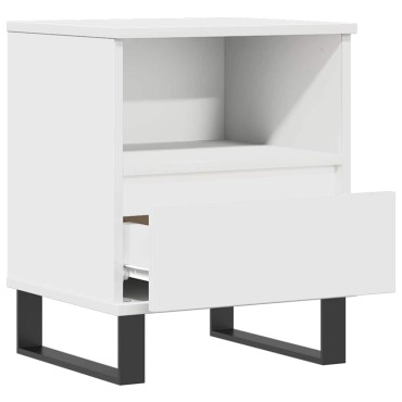 vidaXL Κομοδίνα Λευκά 2 τεμ. 40x35x50cm από Επεξεργασμένο Ξύλο