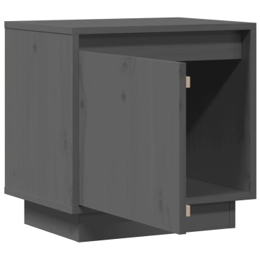 vidaXL Κομοδίνα 2 τεμ. Γκρι 40x30x40cm από Μασίφ Ξύλο Πεύκου