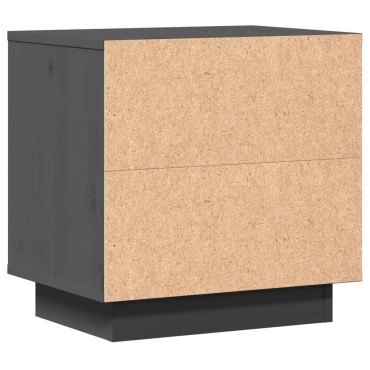 vidaXL Κομοδίνα 2 τεμ. Γκρι 40x30x40cm από Μασίφ Ξύλο Πεύκου