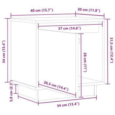 vidaXL Κομοδίνα 2 τεμ. Γκρι 40x30x40cm από Μασίφ Ξύλο Πεύκου