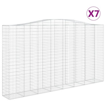 vidaXL Συρματοκιβώτια Τοξωτά 7 τεμ. 400x50x220/240 εκ. Γαλβαν. Ατσάλι