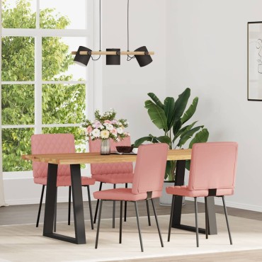 vidaXL Καρέκλες τραπεζαρίας 4 τεμ. Ροζ Faux Δέρμα 45x54x83cm