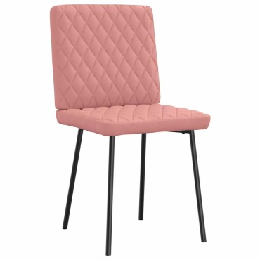 vidaXL Καρέκλες τραπεζαρίας 4 τεμ. Ροζ Faux Δέρμα 45x54x83cm