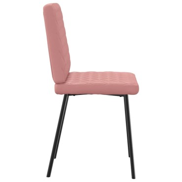 vidaXL Καρέκλες τραπεζαρίας 4 τεμ. Ροζ Faux Δέρμα 45x54x83cm