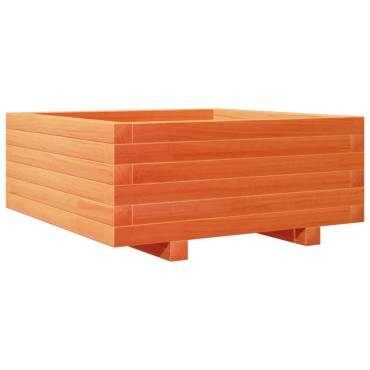 vidaXL Ζαρντινιέρα Καφέ Κεριού 60x60x26,5 εκ. από Μασίφ Ξύλο Πεύκου