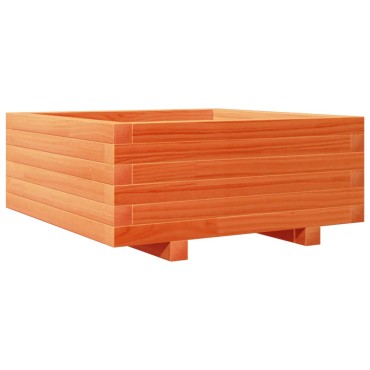 vidaXL Ζαρντινιέρα Καφέ Κεριού 60x60x26,5 εκ. από Μασίφ Ξύλο Πεύκου
