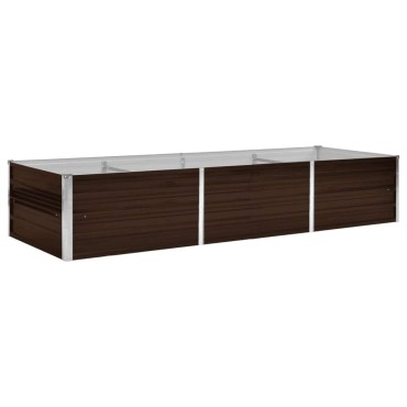 vidaXL Ζαρντινιέρα Υπερυψωμένη Καφέ 240x80x45 εκ. Γαλβανισμ. Χάλυβας