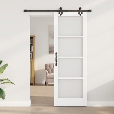 Συρόμενη Πόρτα vidaXL με Σετ Υλικών Λευκή 73.5x211 cm Ξύλο Σφενδάμι
