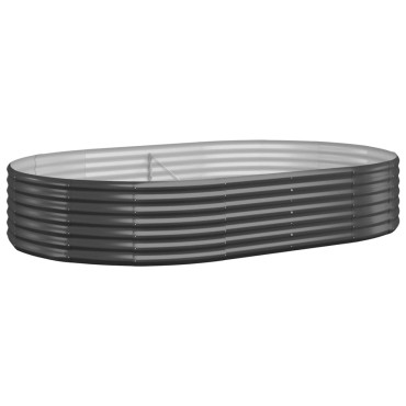 vidaXL Ζαρντινιέρα Ανθρακί 214x140x36εκ Ατσάλι με Ηλεκτρ. Βαφή Πούδρας