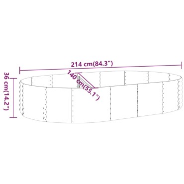 vidaXL Ζαρντινιέρα Ανθρακί 214x140x36εκ Ατσάλι με Ηλεκτρ. Βαφή Πούδρας