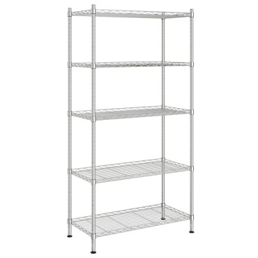 vidaXL Ραφιέρα Αποθήκευσης 5 Επιπέδων Χρωμέ 90 x 35 x 180 εκ. 250 κιλά
