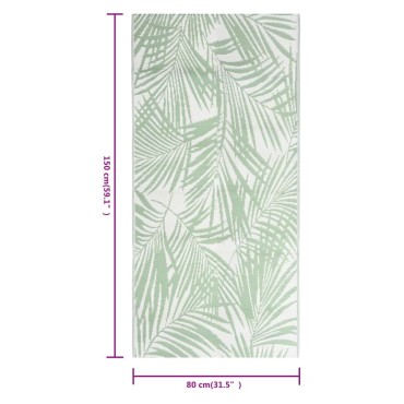 vidaXL Χαλί εξωτερικού χώρου ARAKIL Πράσινο 80x150 cm PP