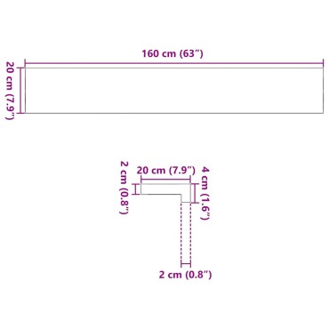 vidaXL Περβάζια παραθύρων 2 τεμ. Αν. Καφέ 160x20x2εκ. Μασίφ Ξύλο Δρυός