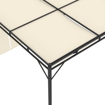vidaXL Κιόσκι Κήπου Κρεμ 4 x 3 x 2,25 μ. με Πλαϊνή Κουρτίνα