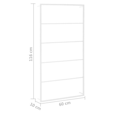 vidaXL Ράφι Πετσετών Λευκό Ατσάλινο 60x10x116 εκ.