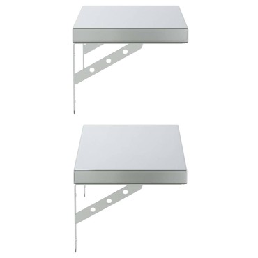 vidaXL Ράφια Τοίχου 2 τεμ. Ασημί 50x23,5cm Ανοξείδωτο Ατσάλι