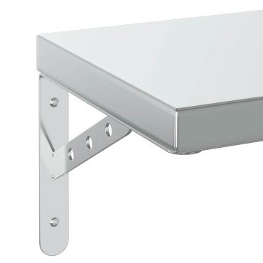 vidaXL Ράφια Τοίχου 2 τεμ. Ασημί 50x23,5cm Ανοξείδωτο Ατσάλι