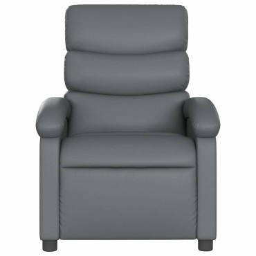 vidaXL Πολυθρόνα Ανακλινόμενη Γκρι από Συνθετικό Δέρμα 70x92x99,5cm 1 τεμ.