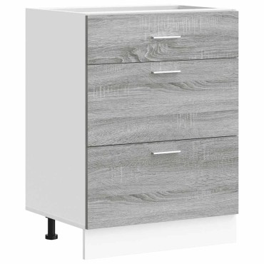 vidaXL Βάση Κουζίνας "Lyon" Γκρι από Τεχνητό Ξύλο Sonoma 60x46x81,5 cm