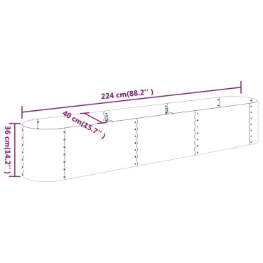 vidaXL Ζαρντινιέρα Ανθρακί 224x40x36 εκ Ατσάλι με Ηλεκτρ. Βαφή Πούδρας