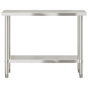 vidaXL Πάγκος Εργασίας Κουζίνας 110x55x85 εκ. από Ανοξείδωτο Ατσάλι
