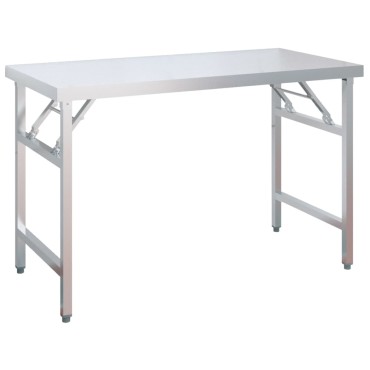 vidaXL Πάγκος Εργασίας Κουζίνας με Ράφι 120x60x115 εκ. Ανοξείδ. Ατσάλι