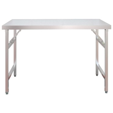 vidaXL Πάγκος Εργασίας Κουζίνας με Ράφι 120x60x115 εκ. Ανοξείδ. Ατσάλι