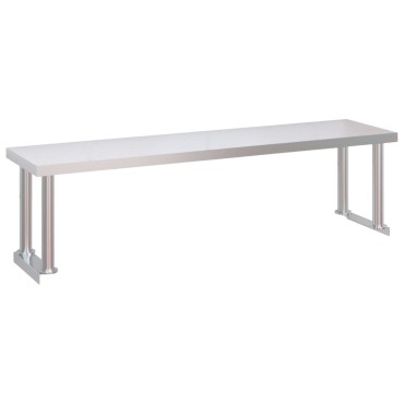 vidaXL Πάγκος Εργασίας Κουζίνας με Ράφι 120x60x115 εκ. Ανοξείδ. Ατσάλι