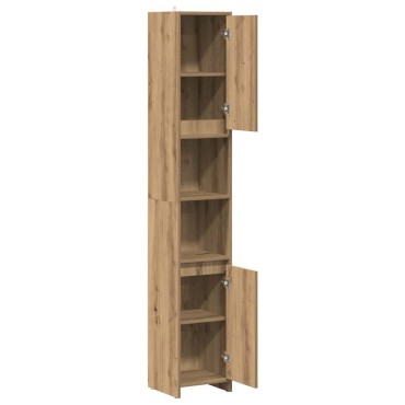 vidaXL Στήλη Μπάνιου Τεχνίτης Δρυς 30x30x183,5cm Επεξεργασμένο Ξύλο 1 τεμ.