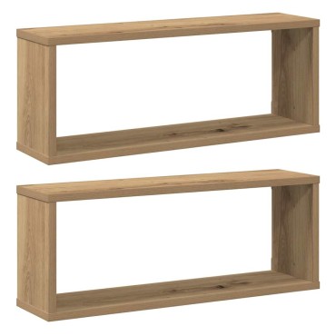 vidaXL Ράφια κύβων τοίχου 2 τεμάχια Artisan Oak Κατασκευασμένο ξύλο