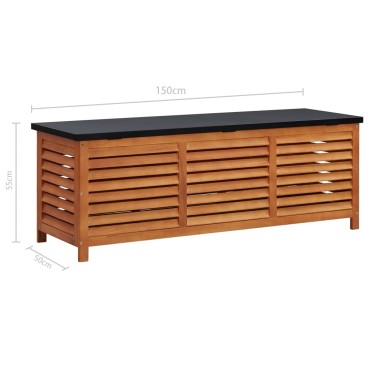 vidaXL Μπαούλο Αποθήκευσης Κήπου 150x50x55cm Μασίφ Ξύλο Ευκαλύπτου 1 τεμ.