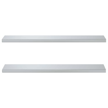 vidaXL Ράφια Τοίχου 2 τεμ. Ασημί 100x23,5x3cm Ανοξείδωτο Ατσάλι