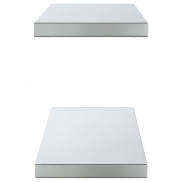 vidaXL Ράφια Τοίχου 2 τεμ. Ασημί 100x23,5x3cm Ανοξείδωτο Ατσάλι