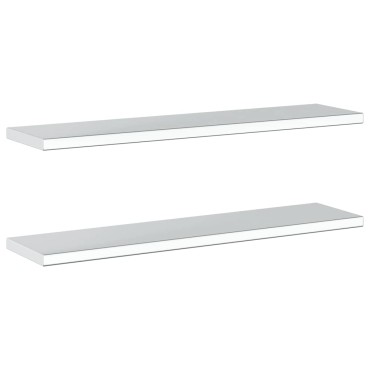 vidaXL Ράφια Τοίχου 2 τεμ. Ασημί 100x23,5x3cm Ανοξείδωτο Ατσάλι