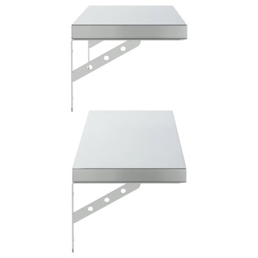 vidaXL Ράφια Τοίχου 2 τεμ. Ασημί 100x23,5cm Ανοξείδωτο Ατσάλι