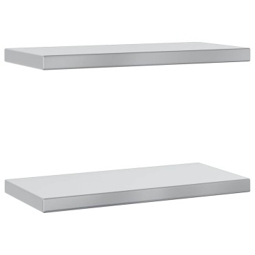 vidaXL Ράφια Τοίχου 2 τεμ. Ασημί 50x23,5x3cm Ανοξείδωτο Ατσάλι