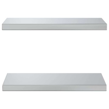vidaXL Ράφια Τοίχου 2 τεμ. Ασημί 50x23,5x3cm Ανοξείδωτο Ατσάλι