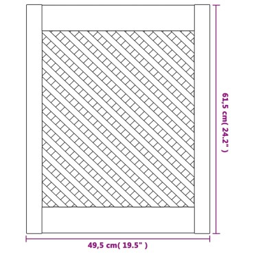 vidaXL Πορτάκια με Πλέγμα 2 τεμ. 49,5x61,5 εκ. από Μασίφ Ξύλο Πεύκου