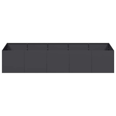 vidaXL Ζαρντινιέρα Μαύρη 200x80x40 εκ. από Χάλυβα