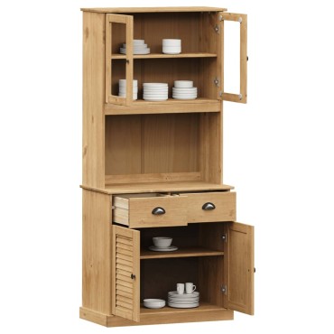 vidaXL Βιτρίνα VIGO 78x40x175cm από Μασίφ Ξύλο Πεύκου 1 τεμ.