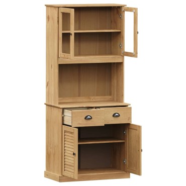 vidaXL Βιτρίνα VIGO 78x40x175cm από Μασίφ Ξύλο Πεύκου 1 τεμ.
