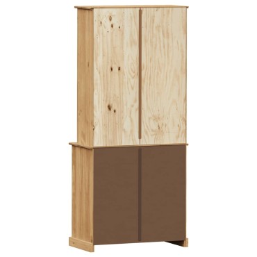 vidaXL Βιτρίνα VIGO 78x40x175cm από Μασίφ Ξύλο Πεύκου 1 τεμ.