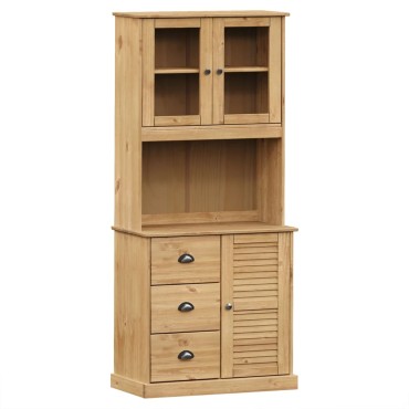 vidaXL Βιτρίνα VIGO 78x40x175cm από Μασίφ Ξύλο Πεύκου 1 τεμ.