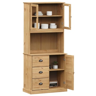 vidaXL Βιτρίνα VIGO 78x40x175cm από Μασίφ Ξύλο Πεύκου 1 τεμ.