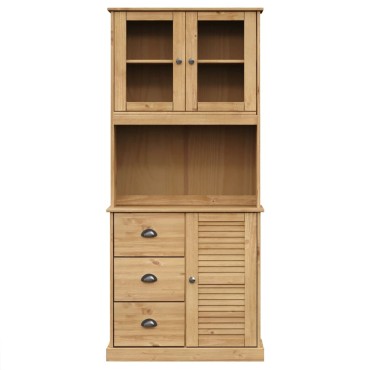 vidaXL Βιτρίνα VIGO 78x40x175cm από Μασίφ Ξύλο Πεύκου 1 τεμ.