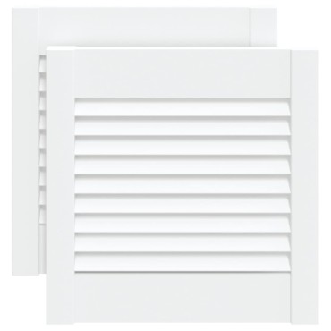 vidaXL Πορτάκια με Περσίδες 2 Τεμ. Λευκά 39,5x39,4εκ Μασίφ Ξύλο Πεύκου
