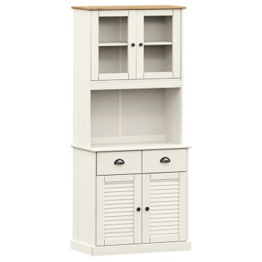 vidaXL Βιτρίνα VIGO Λευκή 78x40x175cm από Μασίφ Ξύλο Πεύκου 1 τεμ.