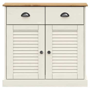 vidaXL Βιτρίνα VIGO Λευκή 78x40x175cm από Μασίφ Ξύλο Πεύκου 1 τεμ.