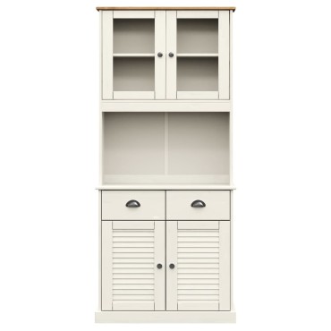 vidaXL Βιτρίνα VIGO Λευκή 78x40x175cm από Μασίφ Ξύλο Πεύκου 1 τεμ.