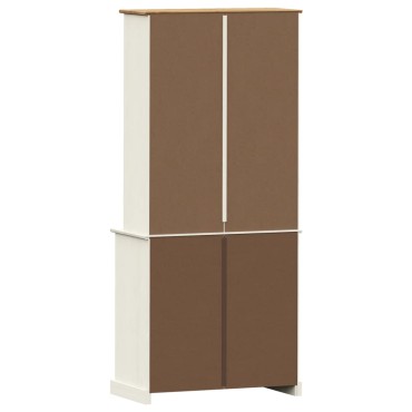 vidaXL Βιτρίνα VIGO Λευκή 78x40x175cm από Μασίφ Ξύλο Πεύκου 1 τεμ.